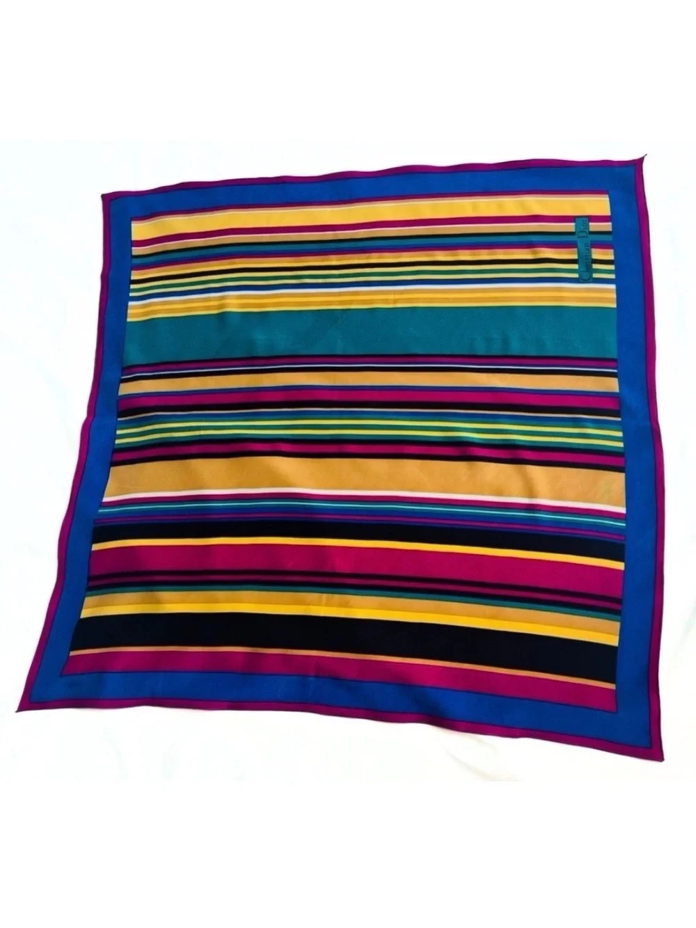VTG Christian Dior Silk Scarf Women’s Striped Multicolor Square 27” France